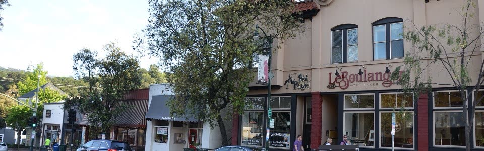 Storefronts on Main Street in downtown Los Gatos