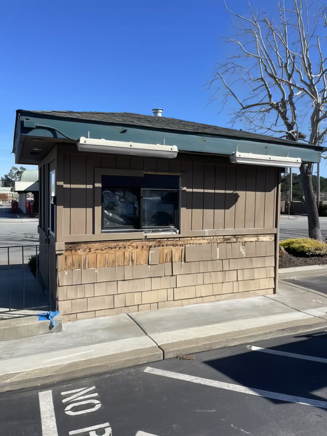 Coffee kiosk before finish work