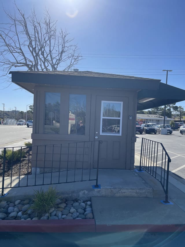 Finished coffee kiosk exterior