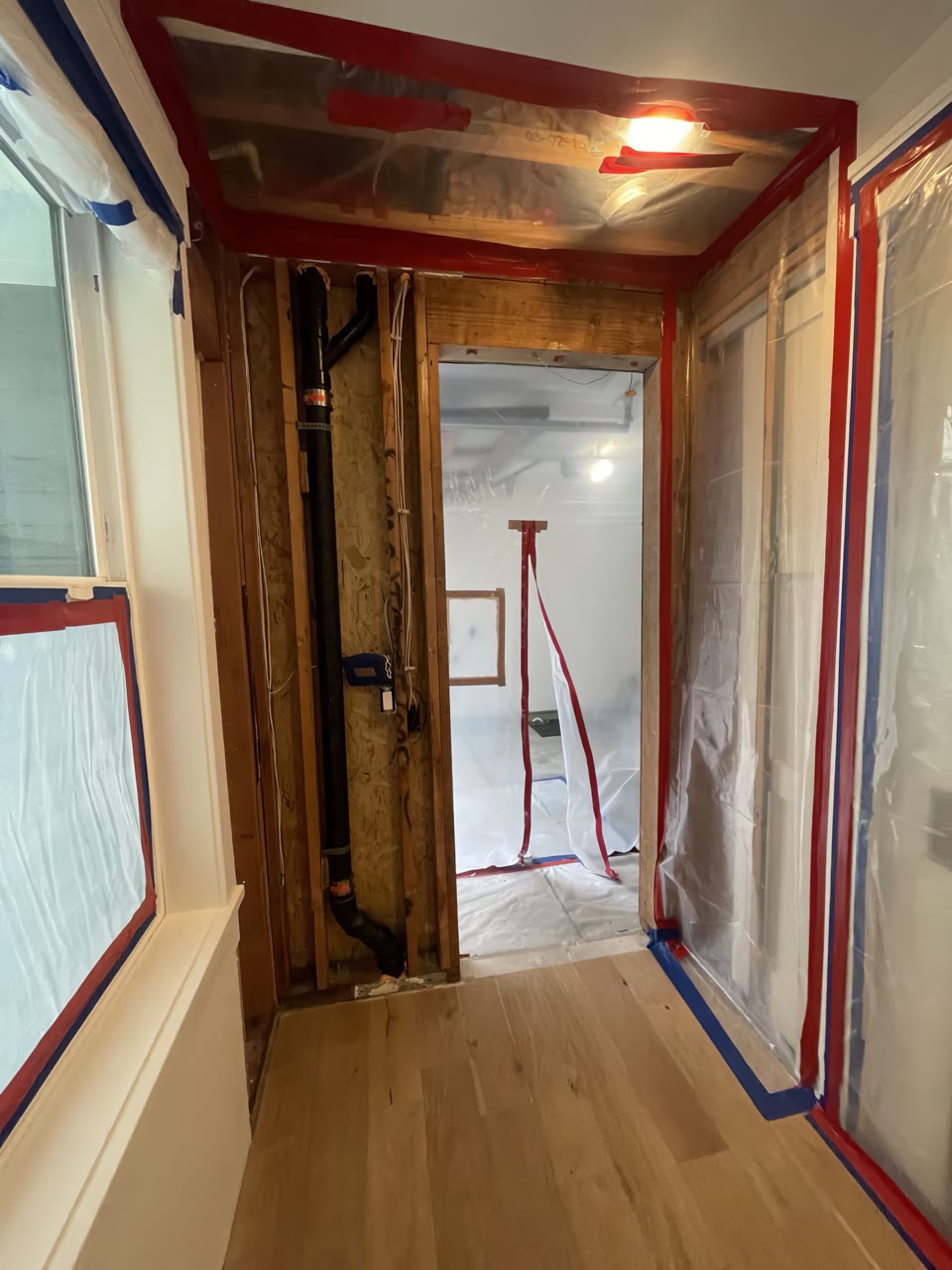 Opened interior work area during the Myrtle rebuild